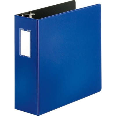 MyOfficeInnovations D-Ring Binder w/Label Holder Hvy-Dty 4" Blue 3254416