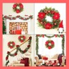 16 Inch Artificial Wreath with Flower Berries and Pine Cones Ornaments for Door Wall Window Fireplace Decoration - 4 of 4