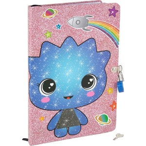 Seven20 Diary for Kids with Lock and Key, 160 Pages - Sparkly Cute Alien Space Design - Hardcover Journal Notebook for Girls & Boys - Gift for Kids - 1 of 4