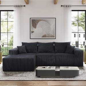 GDFStudio Yule Modular Corduroy and Compressed Foam Sectional Sofa - 1 of 4