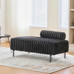 PAGED Sofa Chair Modern Ottoman Bench with Adjustable Back and Metal Legs, End of Bed Stool for Living Room, Bedroom, Entryway - 1 of 4