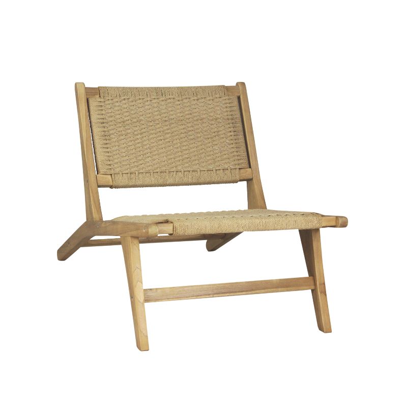 Parker Mid-Century Modern Woven Seagrass Wood Armless Lounge Chair - JONATHAN Y, 1 of 10