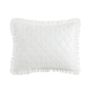 Armoire Collection Ruffle Pillow Sham White - 1 of 3