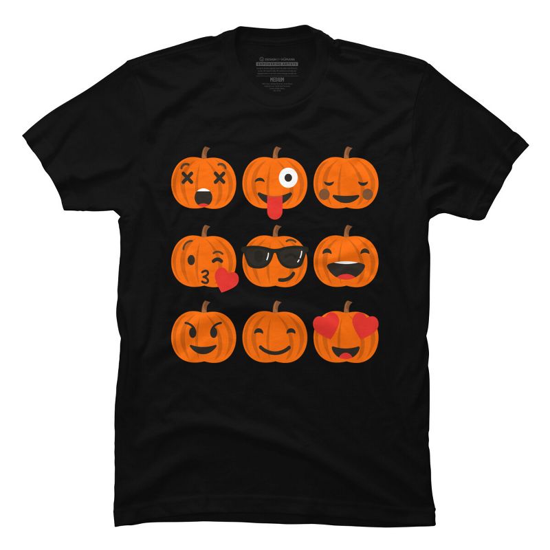 Men's Design By Humans Halloween Pumpkins Emoji By honeytree T-Shirt, 1 of 5