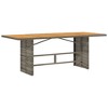 vidaXL Patio Table with Glass Top Black 74.8"x31.5"x29.1" Poly Rattan - 2 of 4