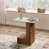 Tribesigns C-Shaped End Table with Faux Marble Tabletop - 4 of 4