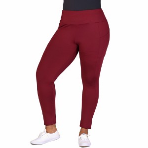 24seven Comfort Apparel Plus Size Side Pocket Ankle Length Yoga Pant Leggings - 1 of 4