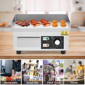 Commercial Electric Griddle 14 Inch, 1600W Stainless Steel Flat Top Grill with Temperature Control - 1 of 4