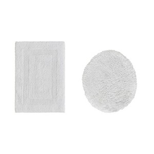 Lux Premium 100% Cotton Tufted Solid Reversible 2 Piece Bath Rug Set – Ultra-Soft, Water-Absorbent, Durable, Machine Washable Bathroom Rug - 1 of 4