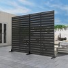 6-Fold Blind Black Galvanized Steel Partition Screen | 183H x 120W x 40D cm - 2 of 3