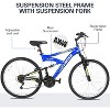 Weize Mountain Bike, 26 Inch Outdoor Cycling MTB 18 Speed, High Carbon Steel Frame with Dual Full Suspension, Blue Bikes for Adult Men Women - 4 of 4