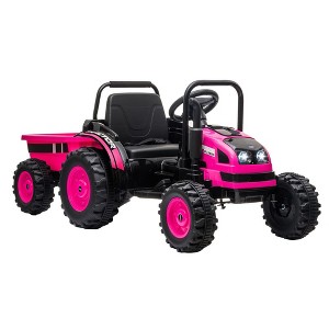 12V Electric Ride-On Tractor for Kids with Trailer - 1 of 4