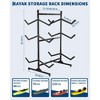 2-6 Kayak Freestanding Storage Rack - Heavy-Duty Steel Kayak Holder with Movable Wheels & Hanging Straps for Outdoor Use (Select Size, Black) - 3 of 4