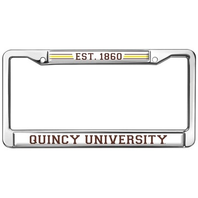 Quincy University Full Size Standard License Plate Metal Frame