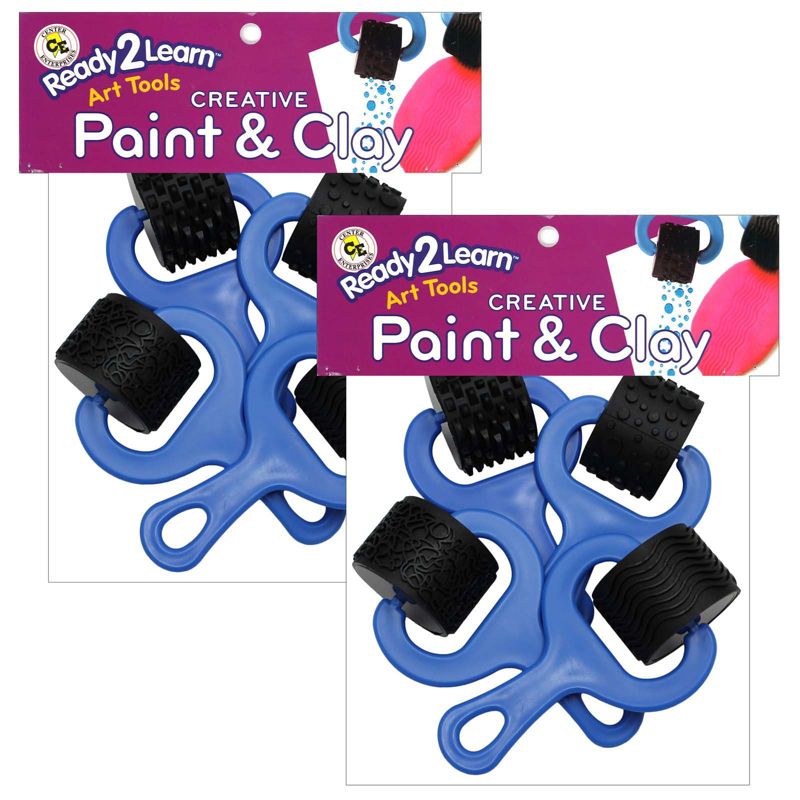Ready 2 Learn Ready2Learn Heavy Duty Paint and Clay Explorer Rollers, 4 Per Set, 2 Sets, 1 of 4