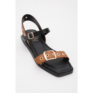 Mozes - Cognac Black Leather Sandal (Women) | Forever & Always Shoes - 1 of 4