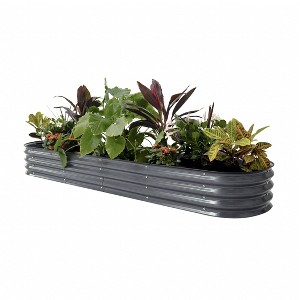 Vego Garden 9-in-1 Modular Rectangular Metal Outdoor Raised Garden Bed Olive Green 42"x78"x11" - 1 of 4