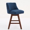 Counter Height Swivel Barstools, 26'' H Seat Height Upholstered Bar Stools Set of 2, Fabric in blue - 4 of 4