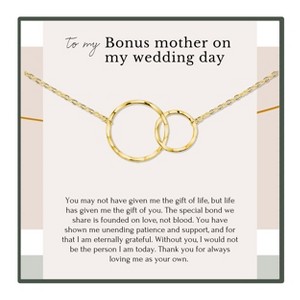 HOPE LOVE SHINE Bonus Mom Wedding Gift – Sterling Silver, 14k Gold & Pearl Necklace from Bride, Jewelry for Stepmom or Bonus Mother - 1 of 1