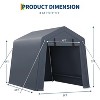 6x6 FT Portable Outdoor Storage Shed with Roll-Up Zipper Door & Vent, Heavy-Duty Shelter Waterproof PE Tarp, UV-Resistant Carport for Motorcycle - 2 of 4