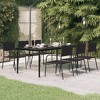 vidaXL Garden Dining Table Black Powder-coated steel, glass - 4 of 4