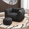 Airsurfer Soft Bean Bag Chair with High Resilient Foam, Square Lazy Sofa with Footstool, Comfortable for Living Room & Bedroom,Khaki - 4 of 4