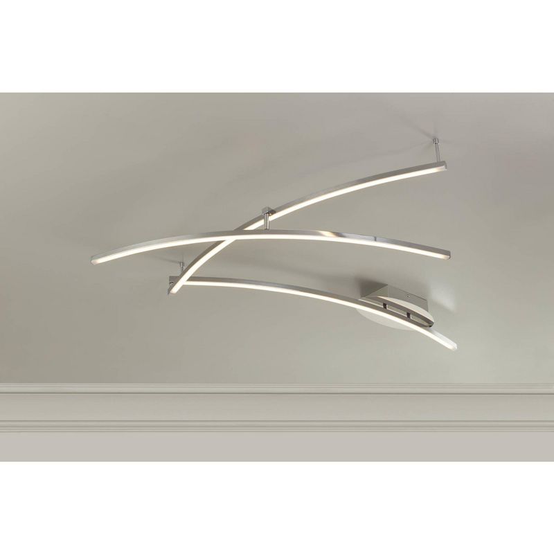 Pro Track Wilfax 3-Arm LED Ceiling Track Light Fixture Kit Adjustable Silver Chrome Finish Modern Kitchen Bathroom Living Room Dining Hallway 39" Wide, 1 of 8