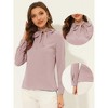 INSPIRE CHIC Women's Long Sleeve Bow Tie Neck Blouses - 2 of 4