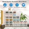 Attop 10 Pack XX Large Thicken Sturdy Hard Plastic Clear Stackable Shoe Storage Boxes for Size 12, Sneaker Shoe Rack Bins Organizer for Closet, White - 2 of 4