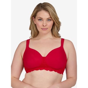 Leading Lady The Zoey – Lace Band Molded Wireless T-Shirt Bra in Pepper Red, Size: 54D. - 1 of 4