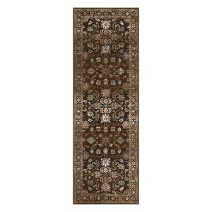 Area Rug, Non Slip Non Shedding Persia-Falling Flowers Carpet, 1200GSM Polyester 350GSM Velvet Washable Foldable Simulation Printed Carpet - 1 of 4