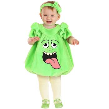 HalloweenCostumes.com 6-9 Months  Girl  Ghostbusters Slimer Bubble Costume for Infants., Black/Pink/Green