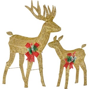 Yaheetech 2 Piece Lighted Christmas reindeer Outdoor Christmas Decoration - 1 of 4
