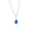 Opalata Sterling Silver, Pearshaped Opal 18" Pendant Necklace & Earrings Set - Blue - 16+2 Inch - 3 of 4