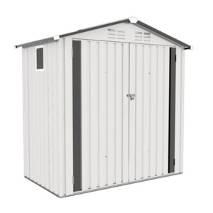 Syemin Storage Sheds 6X3.5ft Metal Storage Shed Tool Shed with Peaked Roof Waterproof Clear Window and Lockable Door, White, 67.72"*38.19"*72.83" - 1 of 4