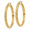 Black Bow Jewelry 3.5mm, 14k Yellow Gold Diamond-cut Hoops, 38mm (1 1/2 Inch) - 2 of 4