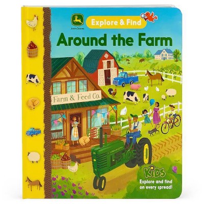 Around the Farm - (John Deere Explore & Find Interactive Children's Book) by  Jack Redwing (Board Book)