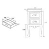 Levron Two-Tone and Antique Wood 2 Drawer Nightstand Walnut Brown/Antique White - Baxton Studio: Bedside Storage Table - 4 of 4