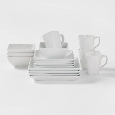 16pc Porcelain Square Rim Dinnerware Set Threshold Target