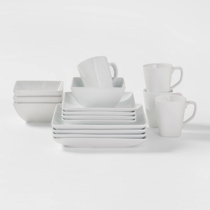 16pc Porcelain Square Rim Dinnerware Set - Threshold&#8482;, 1 of 7