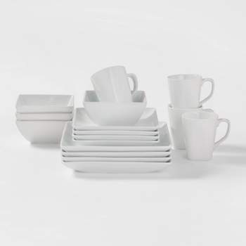 16pc Porcelain Square Rim Dinnerware Set - Threshold™