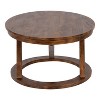 Kate and Laurel Aja Round Wood Coffee Table, 26x26x16, Walnut Brown - 4 of 4