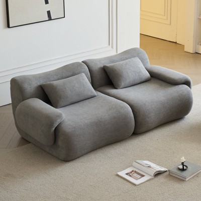 HipyMo Compressible Modular Sofa Set with Corduroy Fabric - High-Density Sponge, Stainless Steel