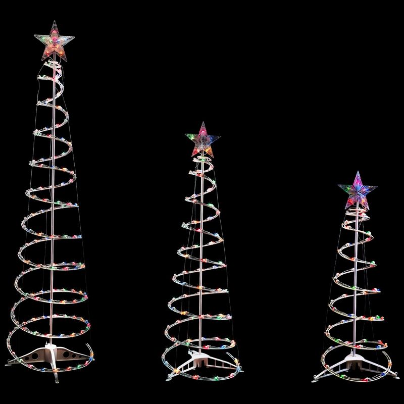 Northlight Set of 3 Lighted Multi-Color Spiral Christmas Trees - 3', 4', and 6', 3 of 10