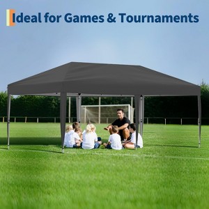 3m x 6m Folding Tent, 4-Way Silver-Coated Oxford Cloth, Water-Resistant & UV Protection, Portable Shelter for Outdoor Events - 1 of 4