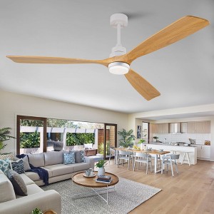 72 Inch Solid Wood Ceiling Fan With Remote And LED Light, Modern Farmhouse Ceiling Fan With Reversible DC Motor For Indoor Or Outdoor Use - 1 of 4