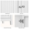 GlasFlength Decorative Storage Cabinets Modern Accent Storage Cabinet with 2 Doors Free standing Cabinet for Living Room, White, 31.5"*15.75"*31.5" - 4 of 4