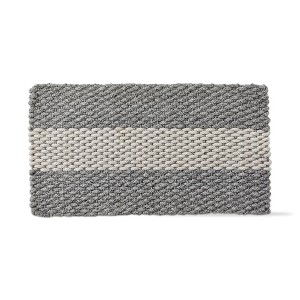 tagltd 1'6"x2'6" Handwoven Doormat Grey Stripes Rectangle Indoor and Outdoor Polypropylene Door Welcome Mat Grey - 1 of 4
