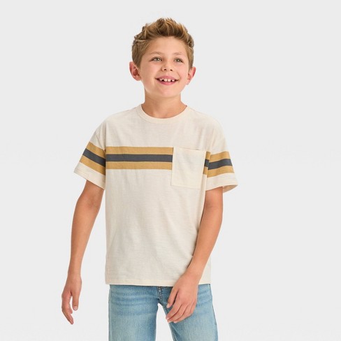 Boys' Short Sleeve Horizontal Chest Striped T-shirt - Cat & Jack