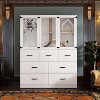 FUFU&GAGA White Multifunctional Pet Furniture Cat Cabinet with Cat Climbing Shelf Design, Creating a Comfortable Paradise and Tidy Home for Cats - 2 of 4